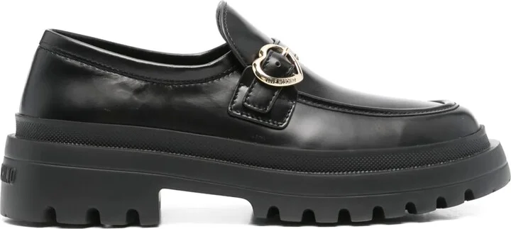Decorative Buckle-Detail Loafers