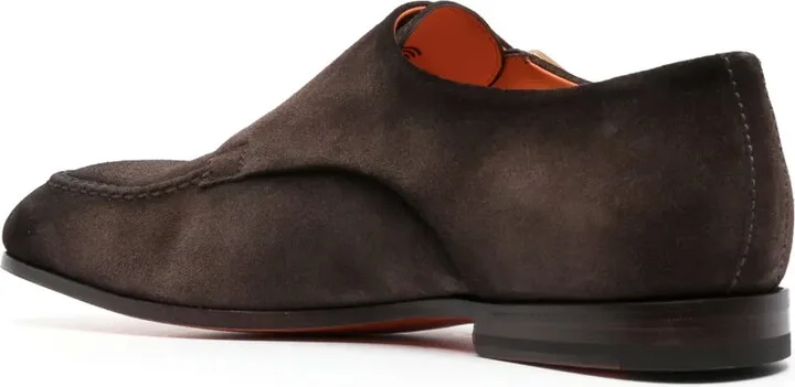 Decorative-Buckle Leather Monk Shoes - Image 3