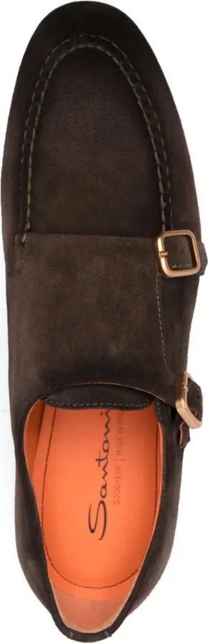 Decorative-Buckle Leather Monk Shoes - Image 4