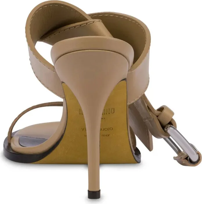 Decorative Buckle Leather Mules - Image 3