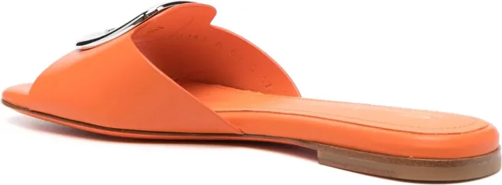 Decorative-Buckle Leather Sandals - Image 3