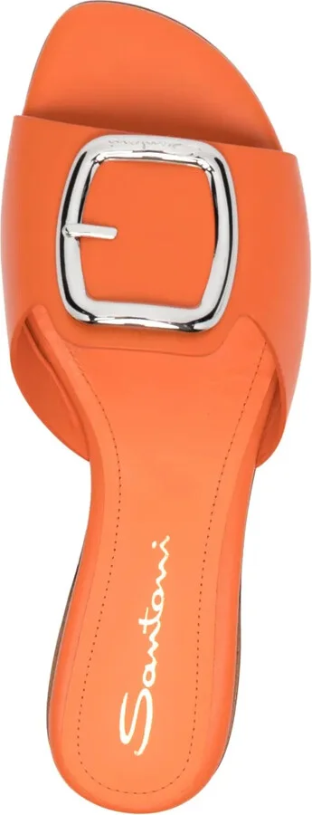 Decorative-Buckle Leather Sandals - Image 4