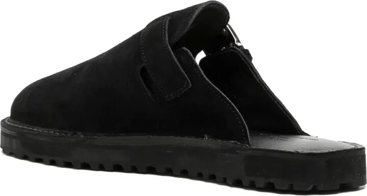 Decorative-Buckle Leather Slides - Image 3