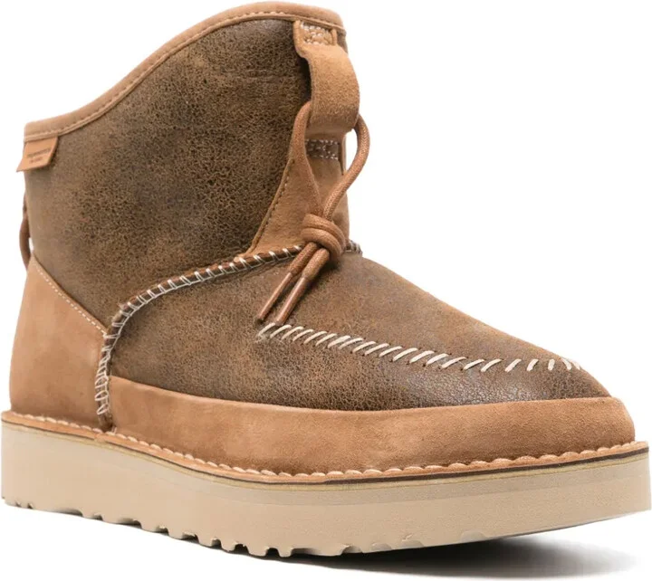 Decorative-Stitching Leather Boots - Image 2
