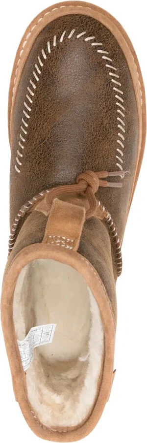 Decorative-Stitching Leather Boots - Image 4