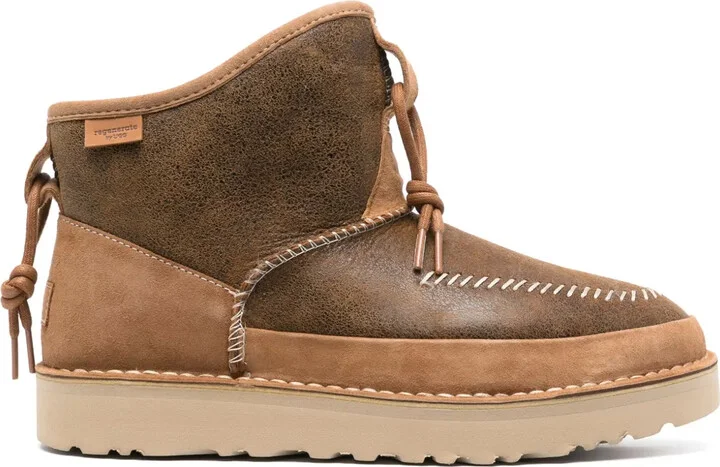 Decorative-Stitching Leather Boots