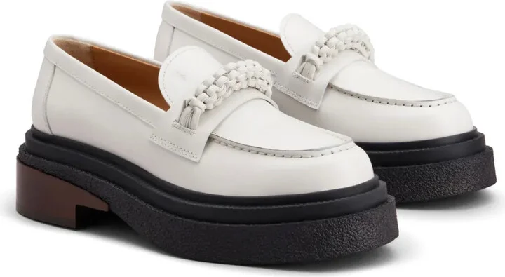 Decorative-Stitching Leather Loafers - Image 2
