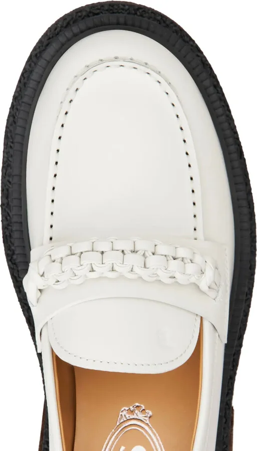 Decorative-Stitching Leather Loafers - Image 5