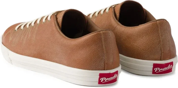 Decorative-Stitching Leather Low-Top Sneakers - Image 5