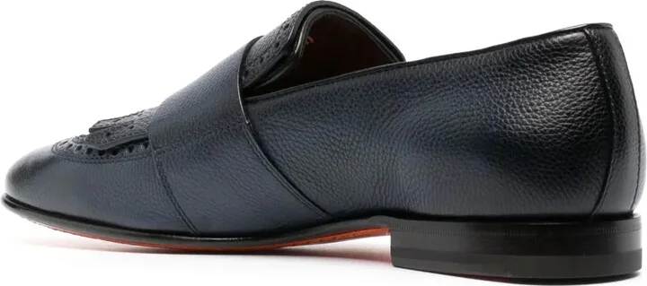 Decorative-Stitching Leather Monk Shoes - Image 3