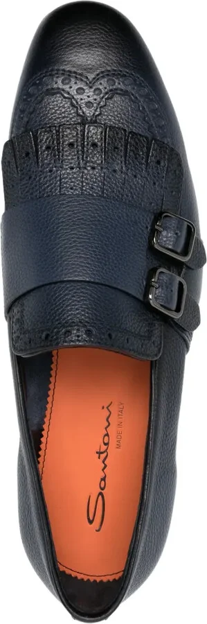 Decorative-Stitching Leather Monk Shoes - Image 4