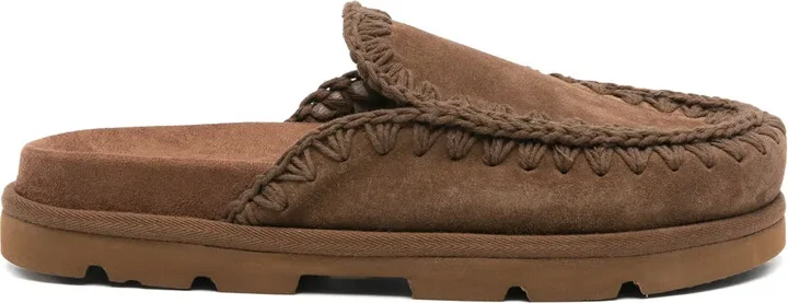 Decorative-Stitching Mules