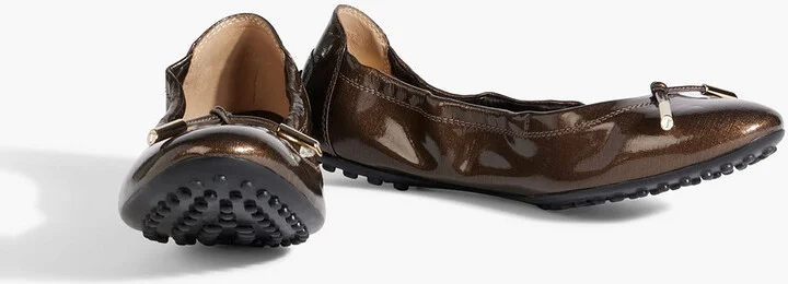 Dee printed patent-leather ballet flats - Image 2