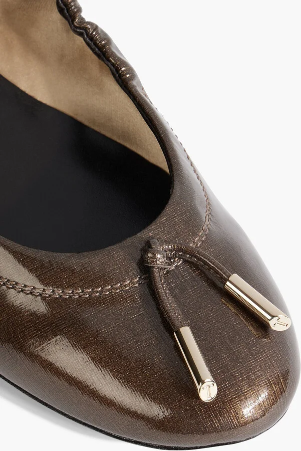 Dee printed patent-leather ballet flats - Image 4