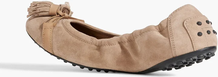 Dee tassel-embellished suede ballet flats - Image 3
