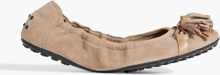Dee tassel-embellished suede ballet flats