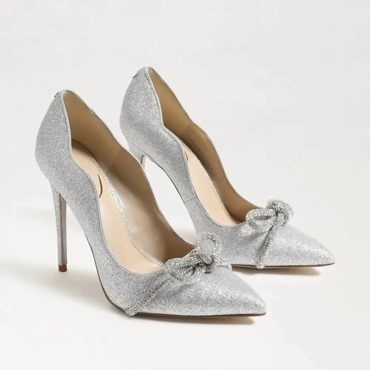 Deela Pointed Toe Heel In Soft Silver