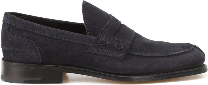 Deep Navy Suede Moccasin With Rubber Sole