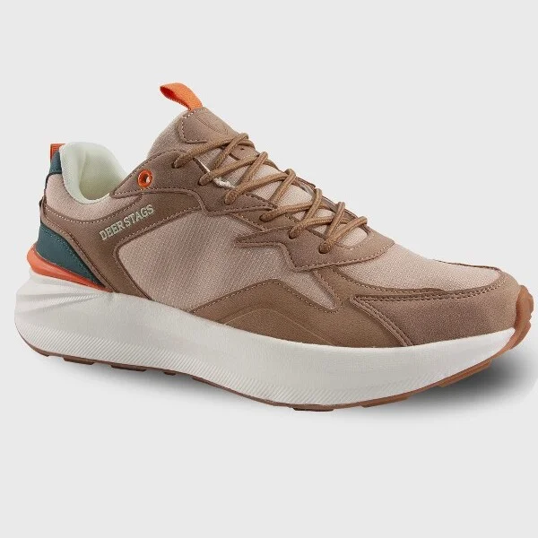 Deer Stags Mens Gravity SUPRO INSIDE Cushioned Fashion Sneaker - Taupe/Lt Taupe - 9 Wide