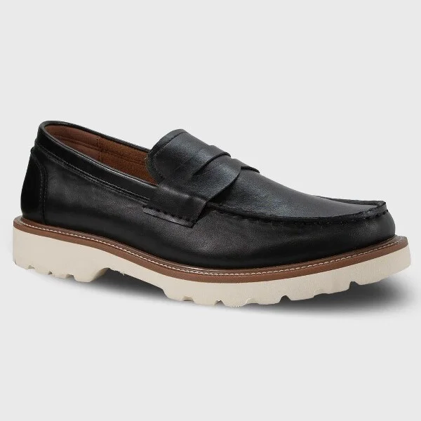 Deer Stags Mens Infinity SUPRO INSIDE Lug Sole Penny Loafer - Black - 12 Wide