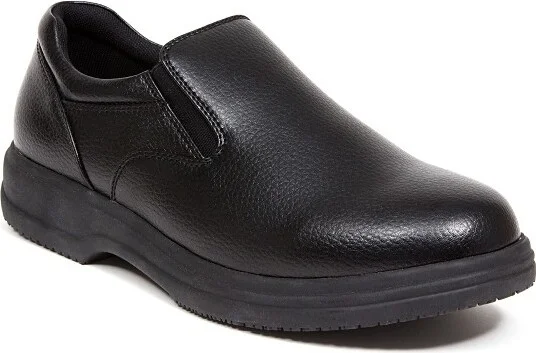 Deer Stags Men's Manager Slip-Resistant Workwear Loafer - Black - 7.5 Wide