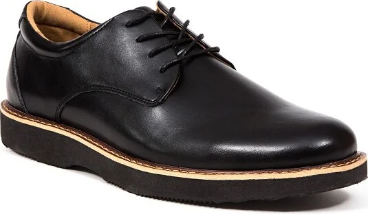 Deer Stags Men's Walkmaster Plain-Toe Water-Repellant Oxford-Black-14 Wide