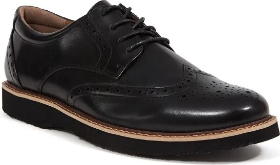 Deer Stags Men's Walkmaster Wingtip Water-Repellant Oxford-Black-10 Medium