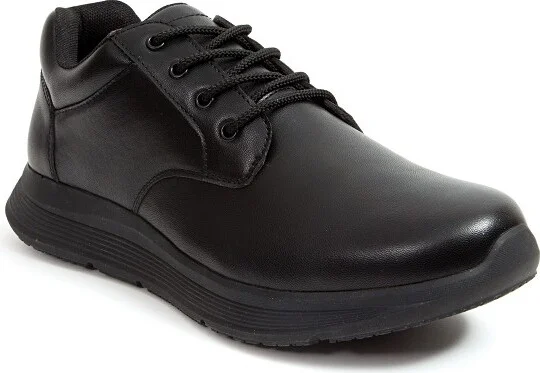 Deer Stags Montez Mens Slip-Resistant Workwear Shoe - Black - 11.5 Wide