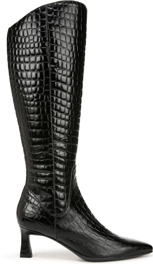 Deesha Pointed Toe Knee High Kitten Heel Boot - Image 3