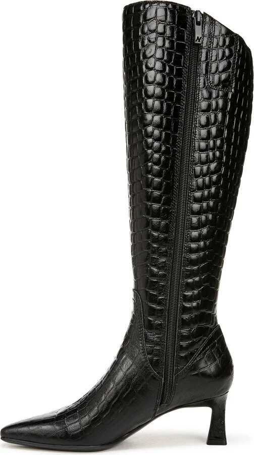 Deesha Pointed Toe Knee High Kitten Heel Boot - Image 9