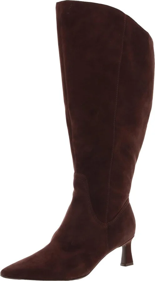 Deesha Womens Solid Leather Knee-High Boots