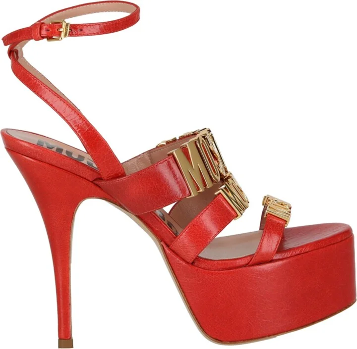 Degrade Metal Logo Heeled Sandals