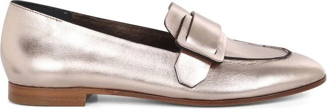 Del Garlo Metallic Effect Slip-On Loafers