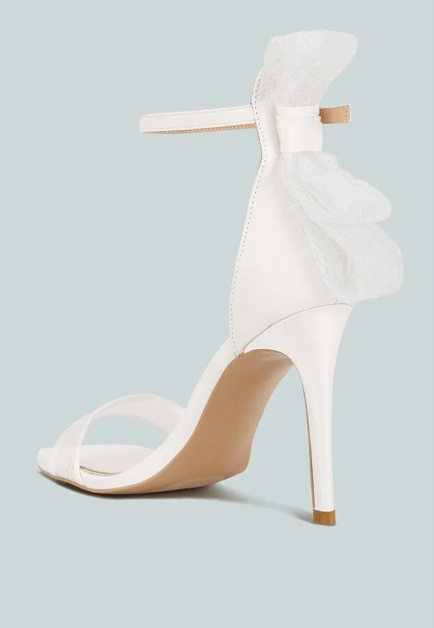 Delancy Bow Detail Lace Stiletto Sandals - Image 3