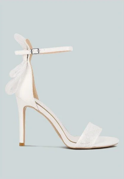 Delancy Bow Detail Lace Stiletto Sandals Women