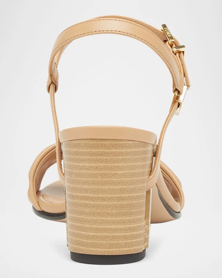 Delfina FF Leather Block-Heel Sandals - Image 2
