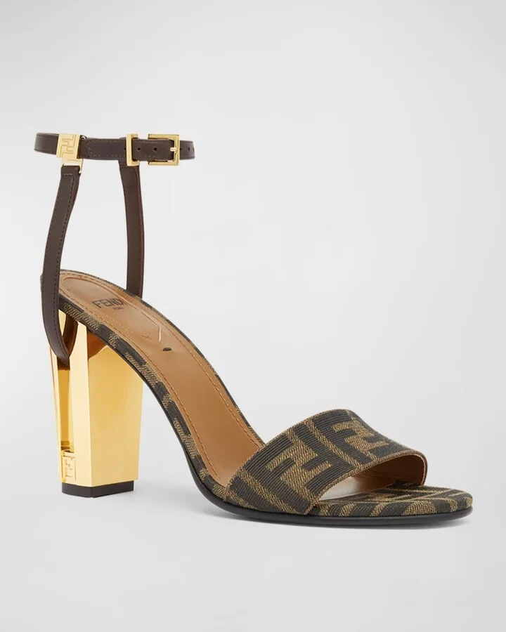 Delfina FF Metallic-Heel Sandals - Image 2