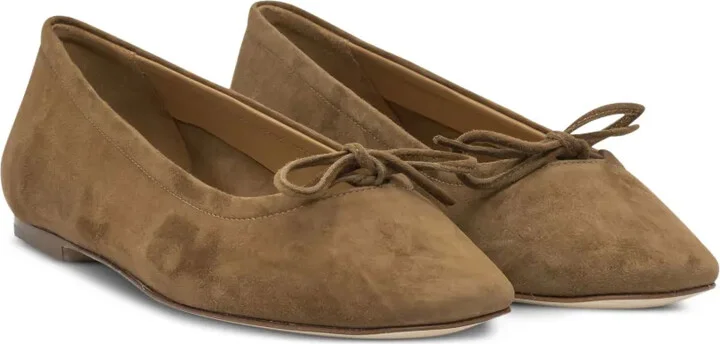 Delfina suede bow ballet flats - Image 2