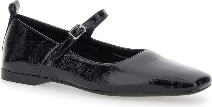 'delia' Black Ballerinas With Adjustable Strap In Shiny Leather Woman - Image 2