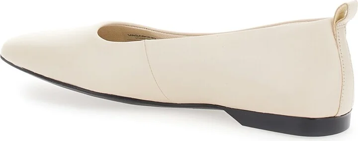 'delia' Off-white Ballet Flats With Squared Toe In Leather Woman - Image 3