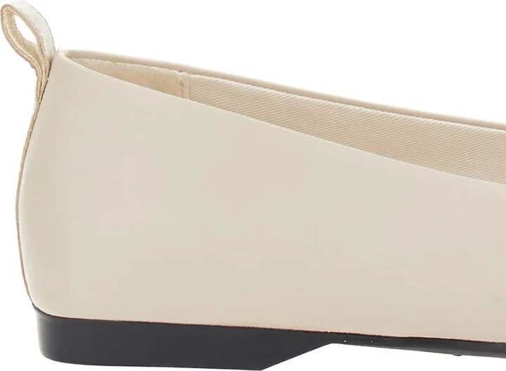 'delia' Off-white Ballet Flats With Squared Toe In Leather Woman - Image 4