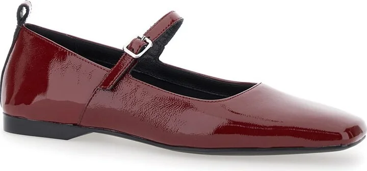 'delia' Red Ballerinas With Adjustable Strap In Shiny Leather Woman - Image 2