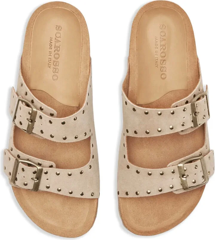 Delilah stud-embellished suede slides - Image 3