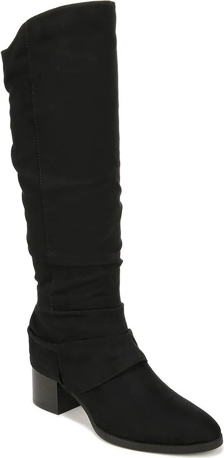 Delilah Womens Faux Suede Wide Calf Knee-High Boots