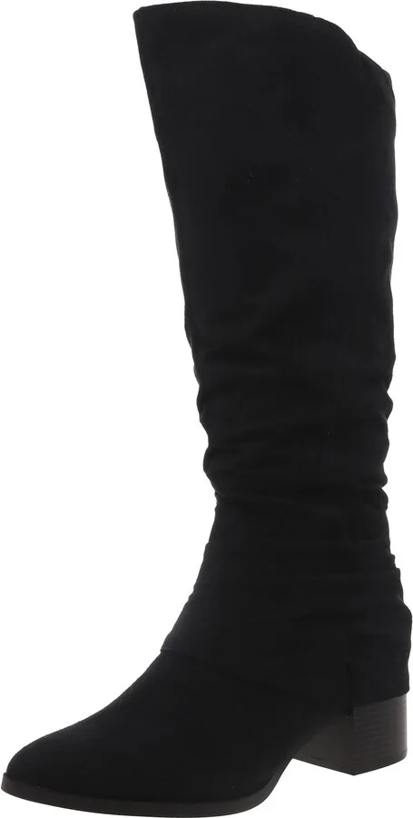Delilah Womens Faux Suede Zipper Knee-High Boots