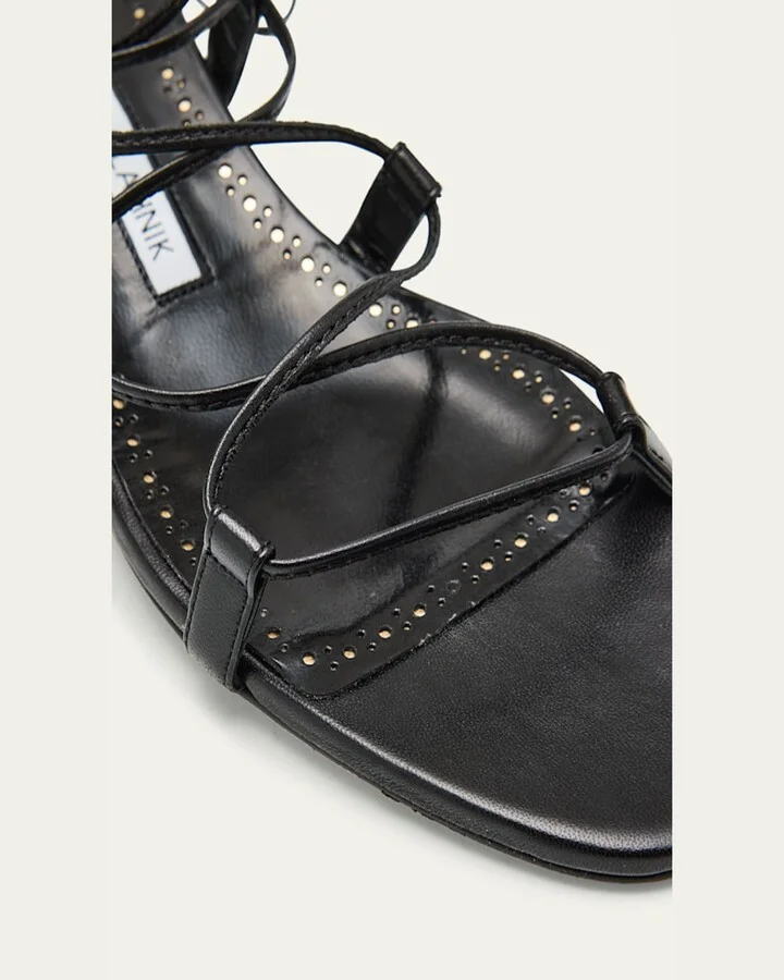 Dellasan Leather Kitten-Heel Sandals - Image 7