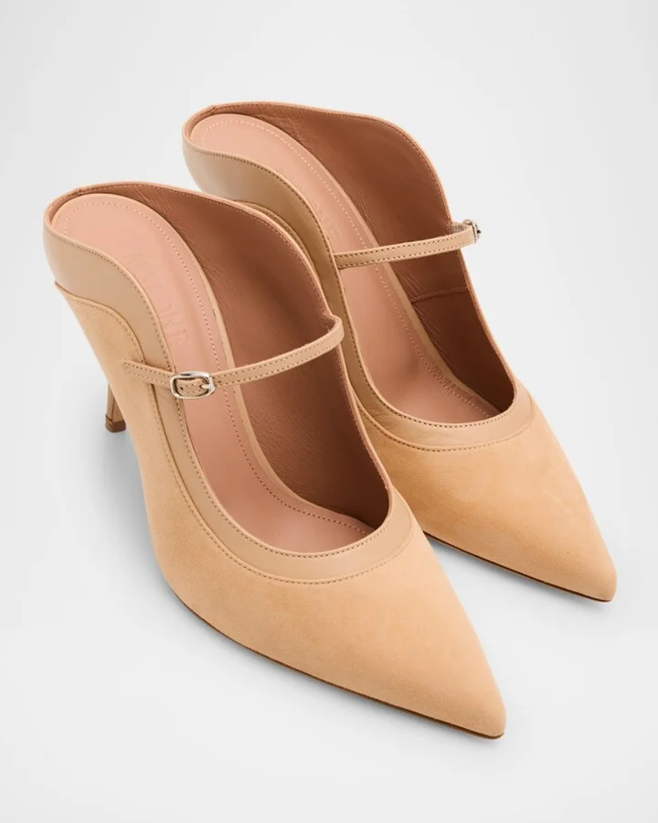 Delphi Suede Nappa Mary Jane Mules - Image 5