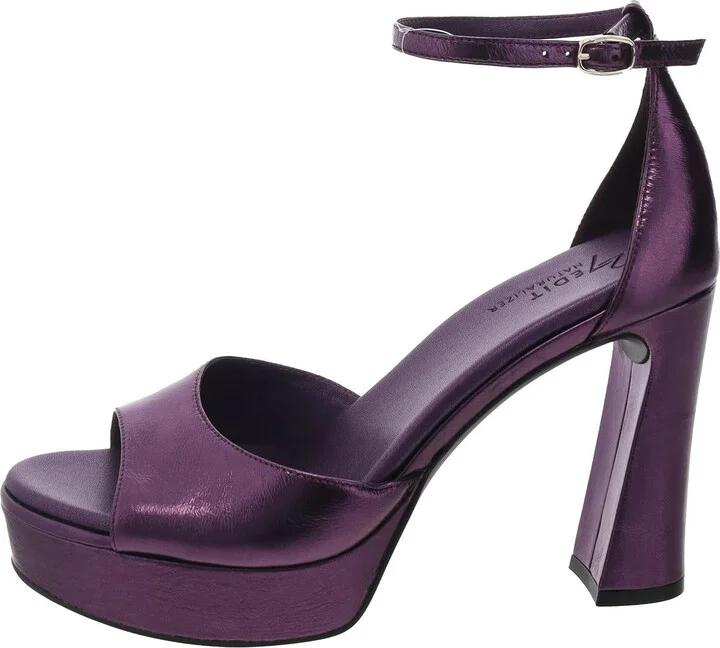 Delphie Womens Leather Ankle Strap Heels