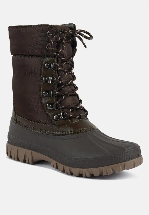 Delphine knitted collar lace up boots - Image 3