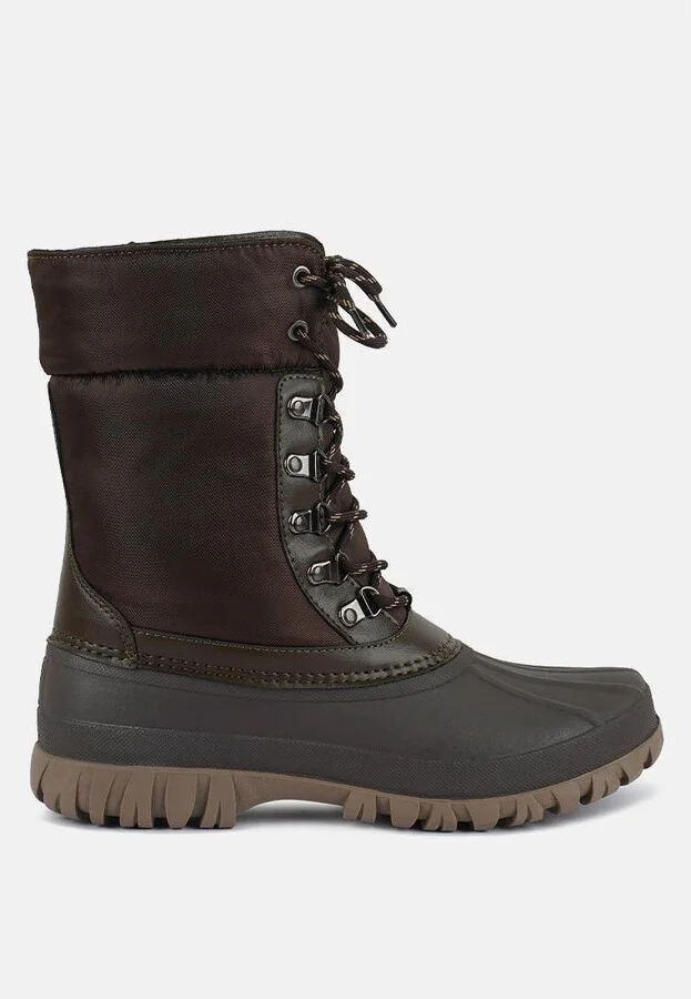 Delphine knitted collar lace up boots